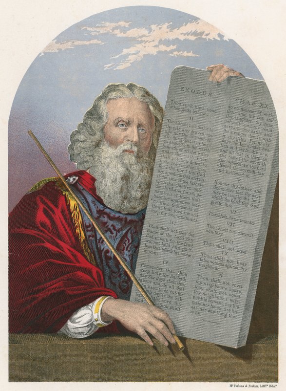 Moisés con las tablas de la ley de English School