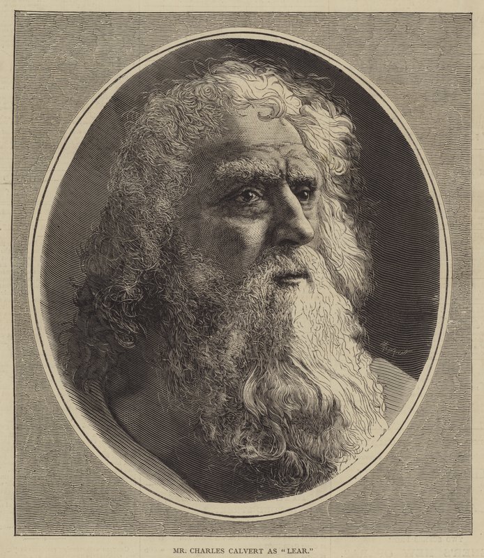 Sr. Charles Calvert como "Lear" (grabado) de English School