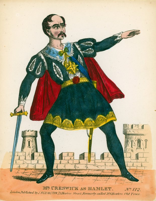 Sr. Creswick como Hamlet de English School