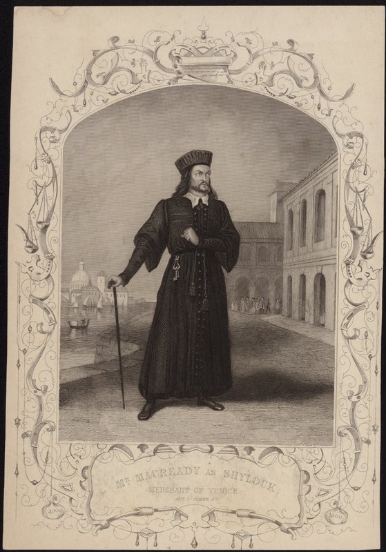 Mr. Macready como Shylock de English School