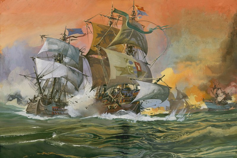 Escena de Batalla Naval de English School
