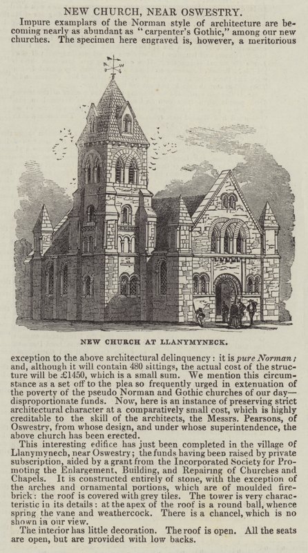 Nueva iglesia en Llanymyneck de English School