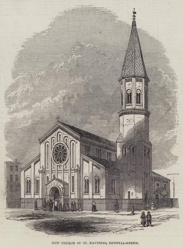 Nueva Iglesia de San Matías, Bethnal-Green (grabado) de English School