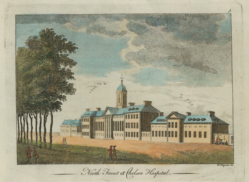 Fachada norte del Hospital de Chelsea de English School