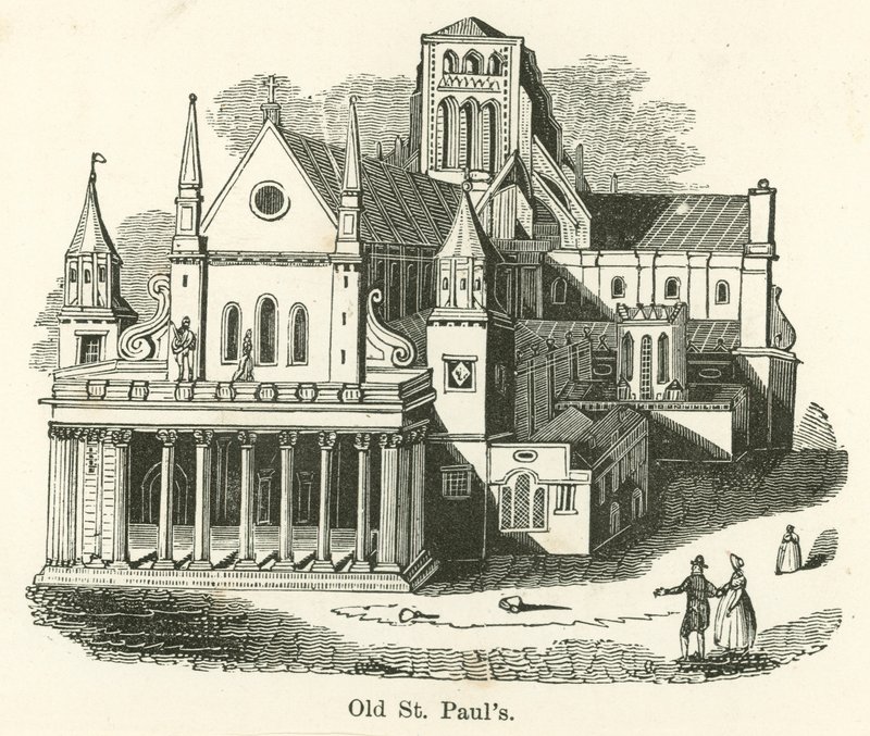 La Antigua Catedral de San Pablo (grabado) de English School