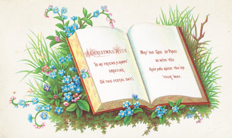 Libro abierto, Tarjeta de Navidad de English School