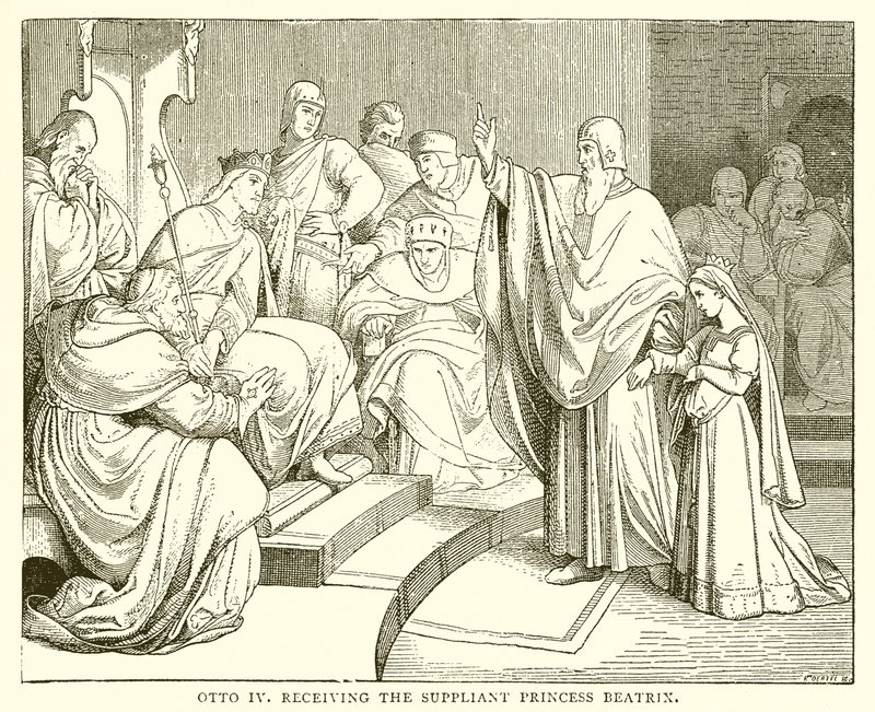 Otón IV recibiendo a la suplicante princesa Beatriz de English School