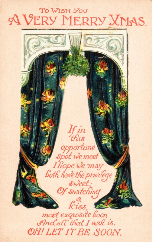 Par de cortinas, tarjeta de Navidad de English School