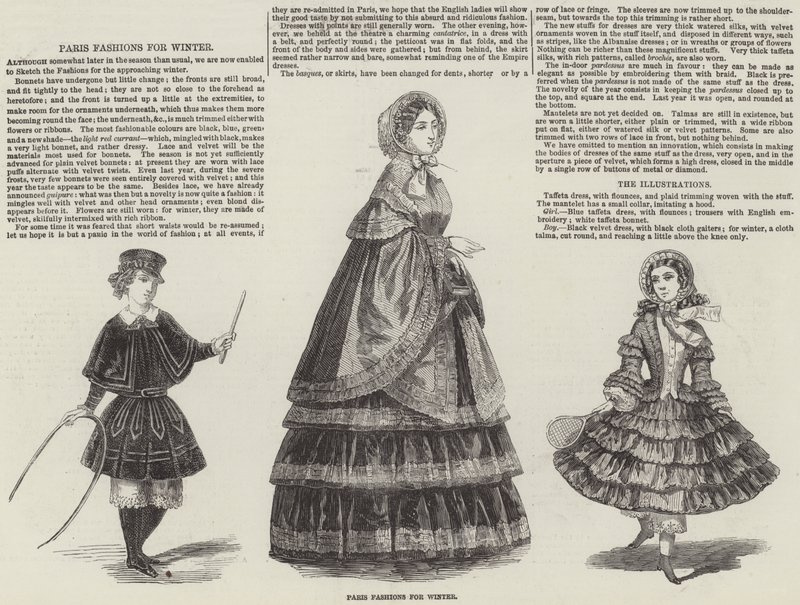 Moda de París para invierno (grabado) de English School