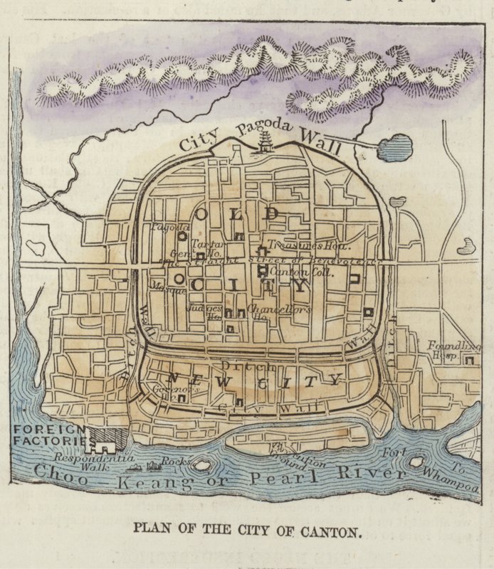 Plano de la ciudad de Cantón de English School