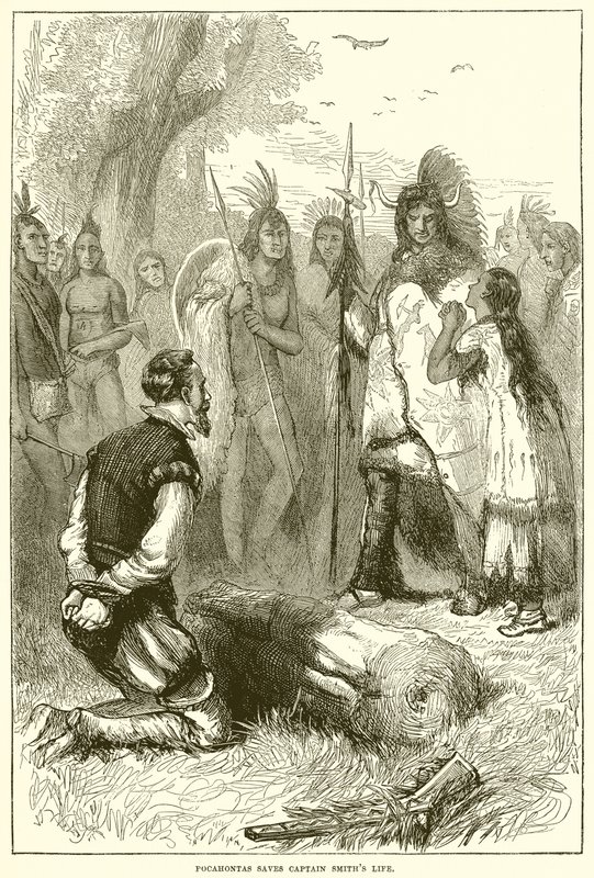 Pocahontas salva la vida del Capitán Smith de English School