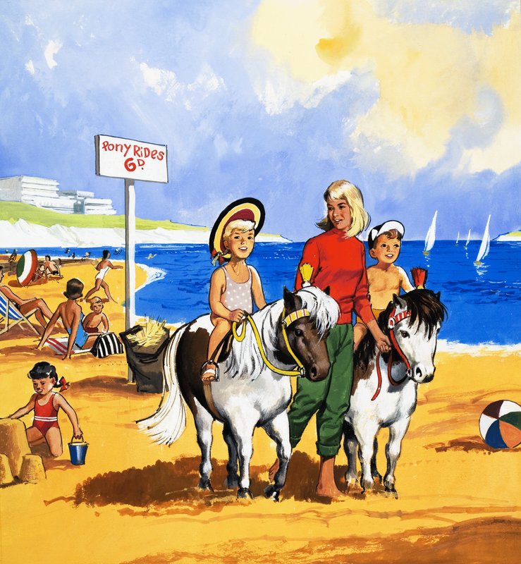 Paseos en pony en la playa de English School
