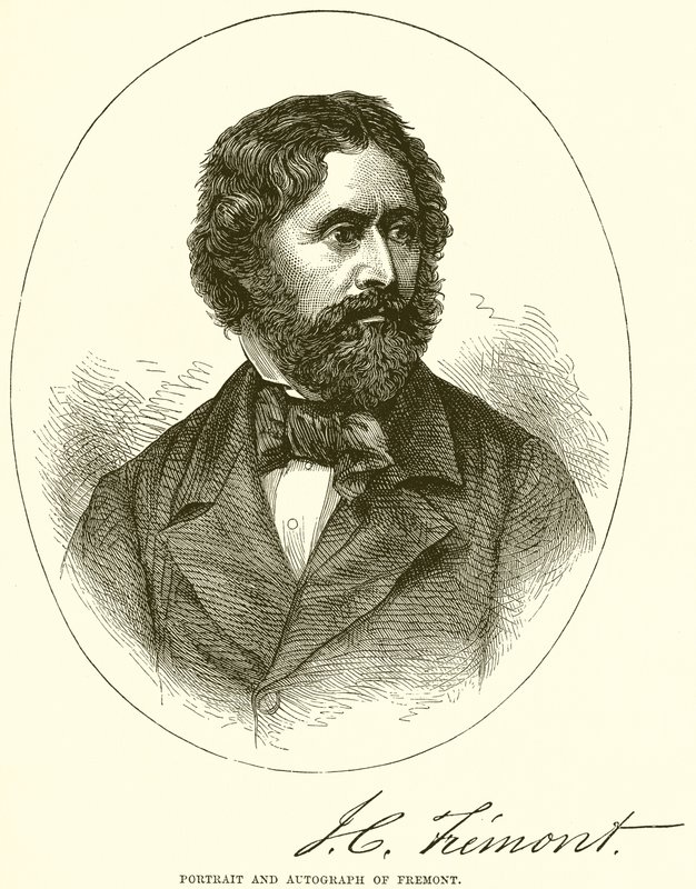 Retrato y autógrafo de Fremont de English School