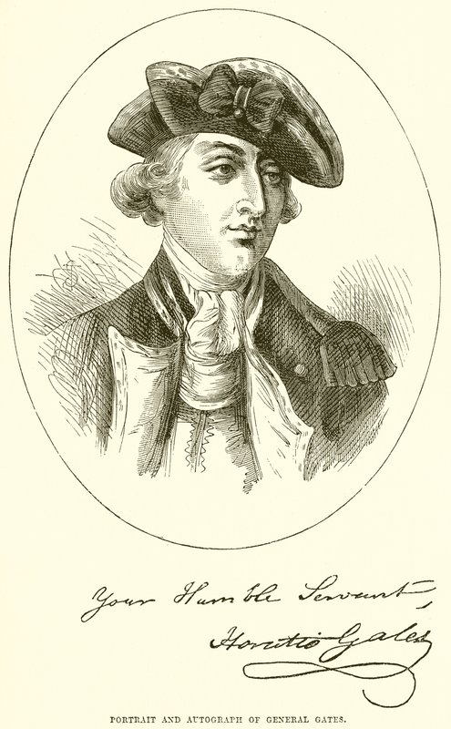 Retrato y autógrafo del General Gates de English School