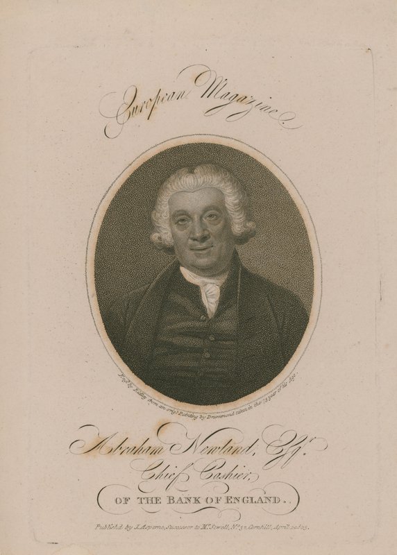 Retrato de Abraham Newland de English School