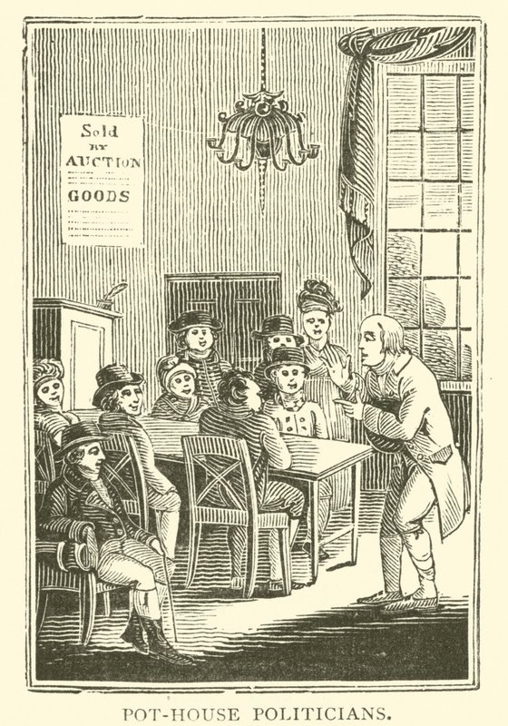 Políticos de taberna (xilografía) de English School