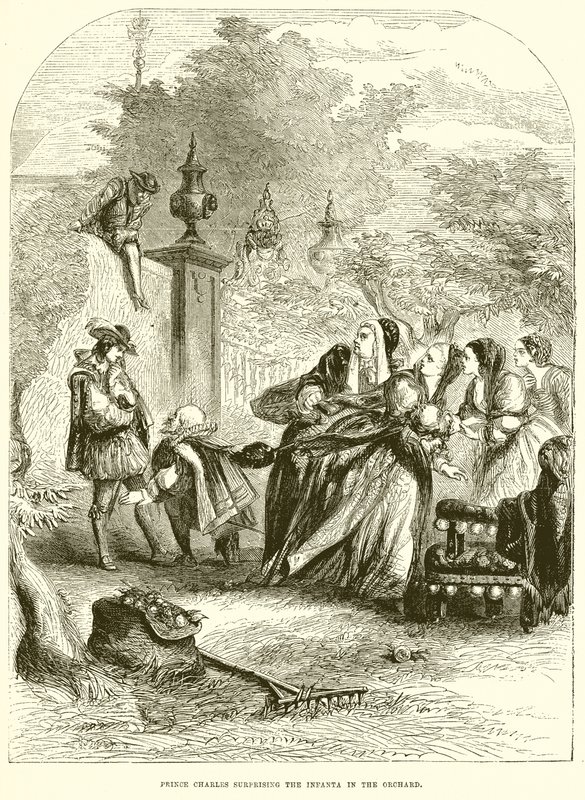 El príncipe Carlos sorprendiendo a la infanta en el huerto de English School