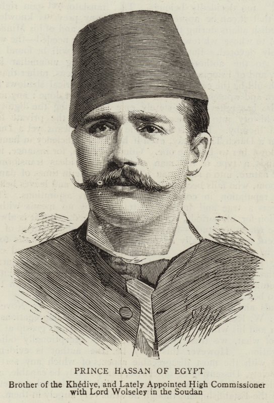 Príncipe Hassan de Egipto (grabado) de English School