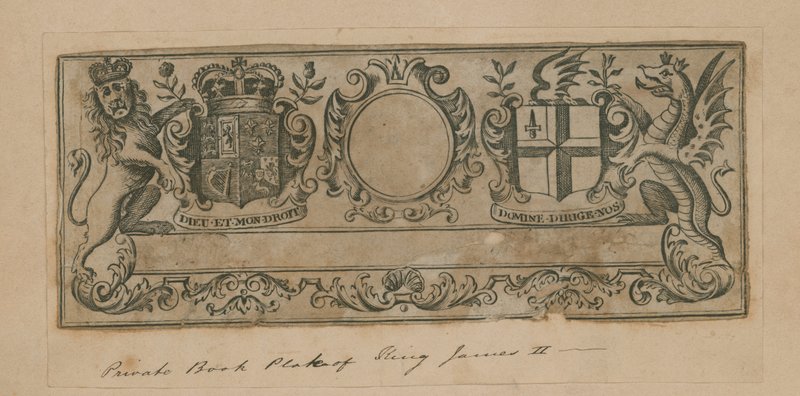 Ex Libris privado del Rey Jacobo II de English School