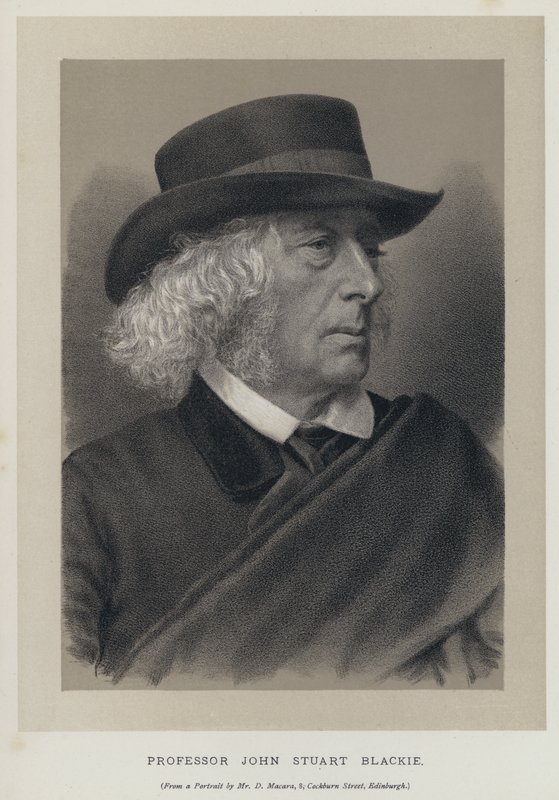Profesor John Stuart Blackie (grabado) de English School