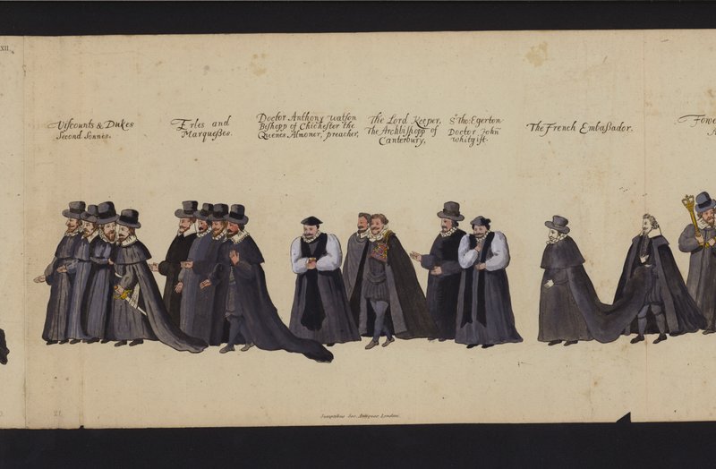 Procesión fúnebre de la Reina Isabel I de English School