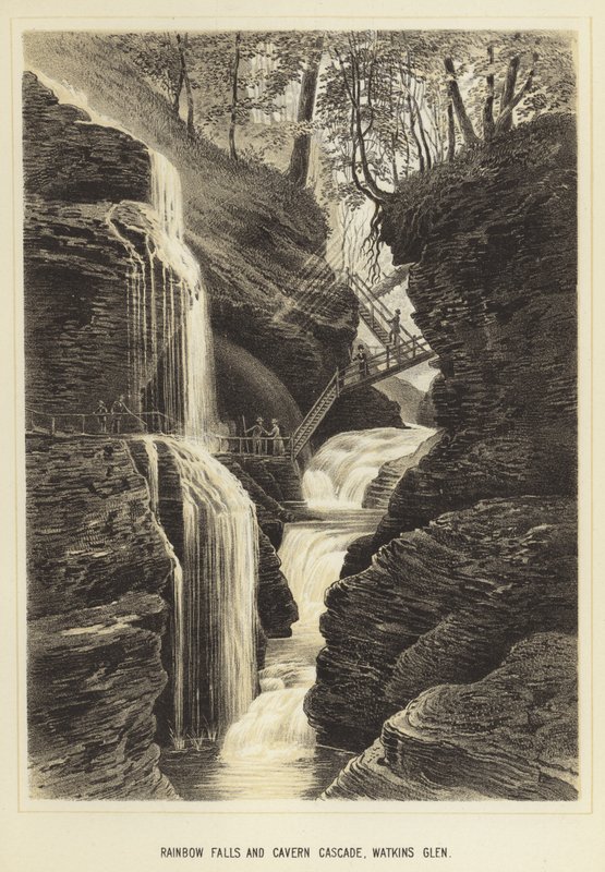 Cascadas del Arco Iris y Cascada de la Caverna, Watkins Glen de English School