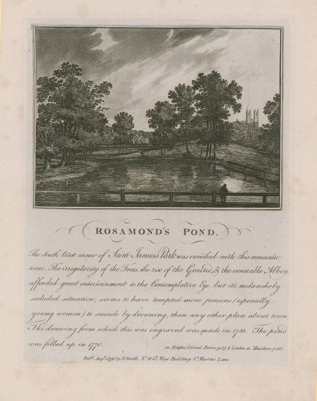 El estanque de Rosamond en el Parque de St. James de English School