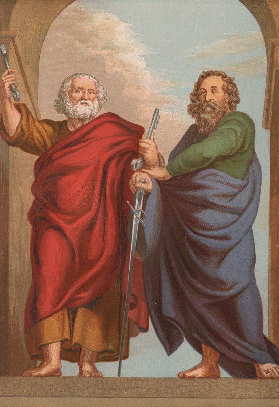 San Pedro y San Pablo (litografía en color) de English School