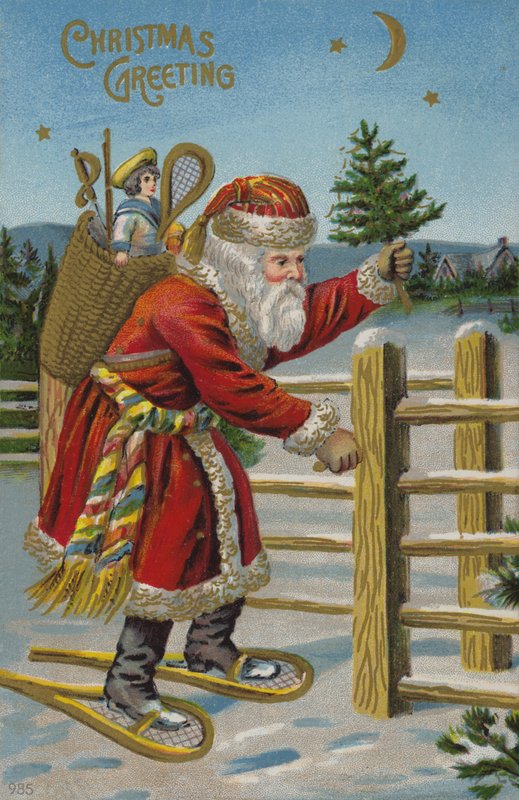 Santa Claus con raquetas de nieve de English School