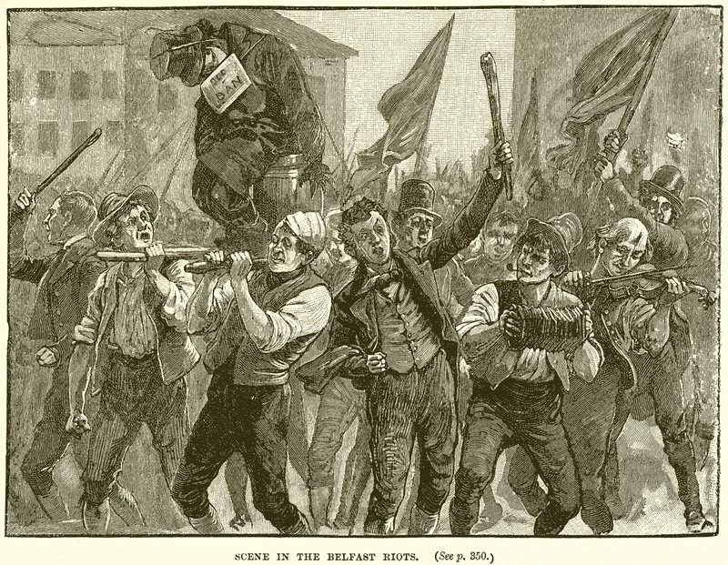 Escena en los Disturbios de Belfast de English School