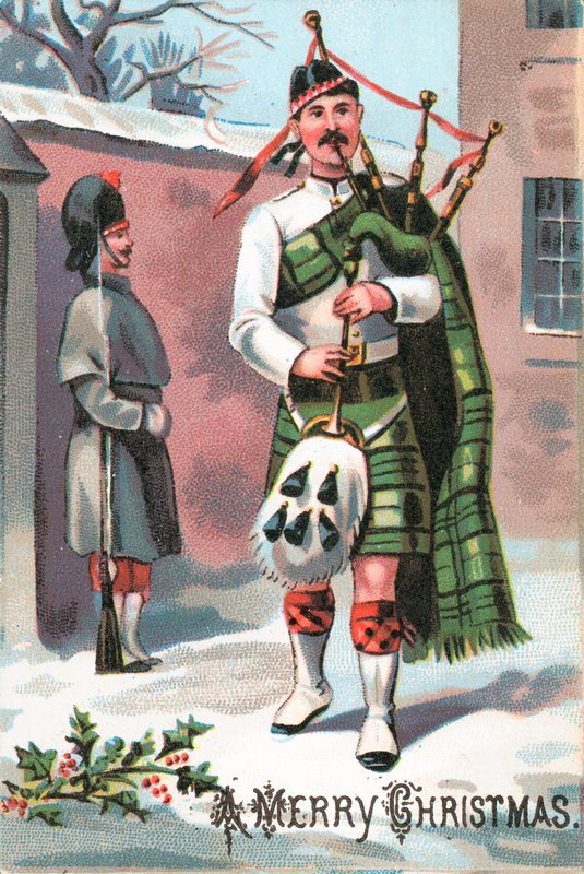 Gaitero escocés, Tarjeta de Navidad de English School