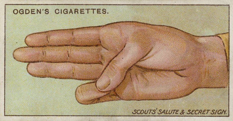 Saludo y señal secreta de los scouts de English School