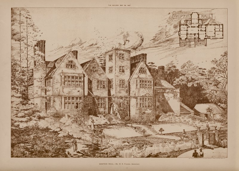 Shipton Hall (grabado) de English School