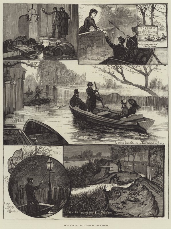Bocetos de las Inundaciones en Twickenham de English School