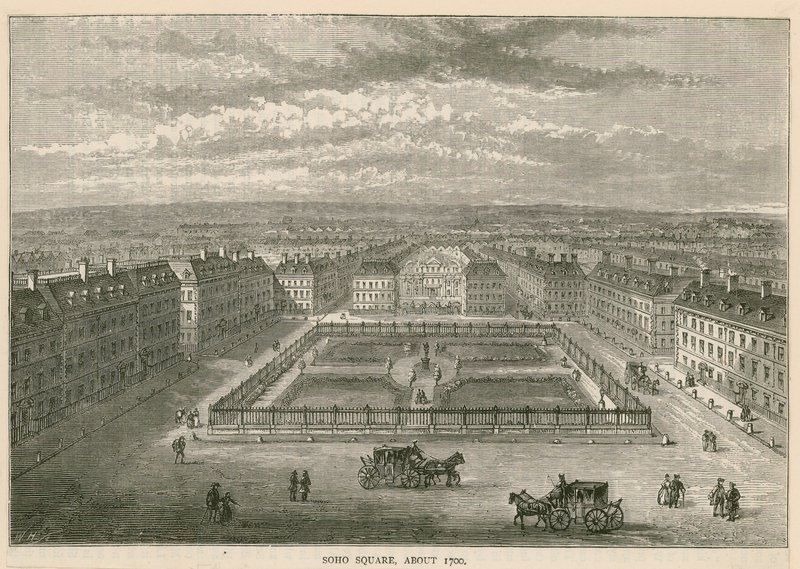 Soho Square, alrededor de 1700 de English School