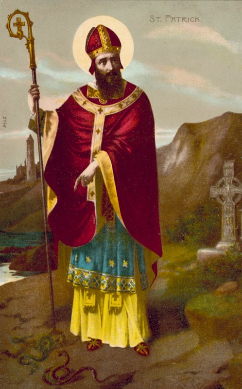 San Patricio (litografía en color) de English School