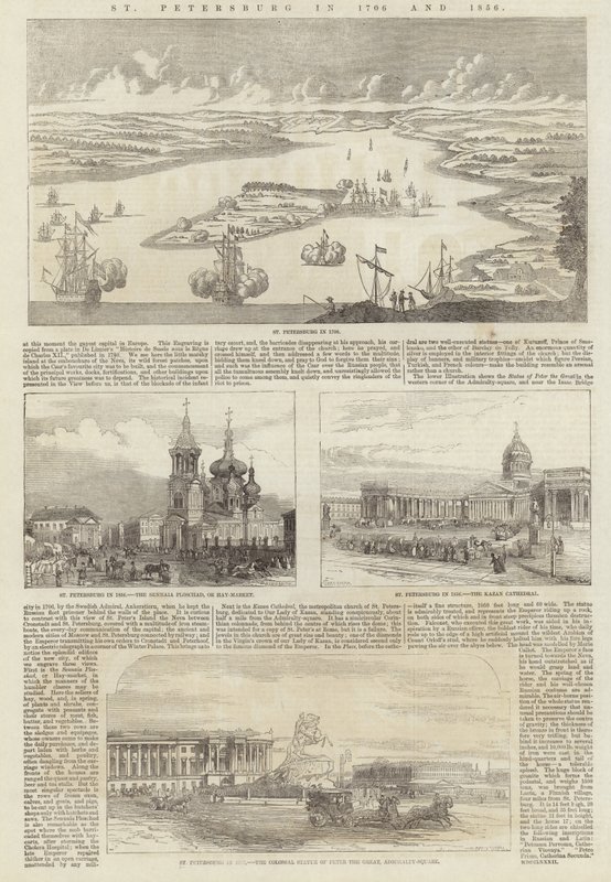 San Petersburgo en 1706 y 1856 de English School