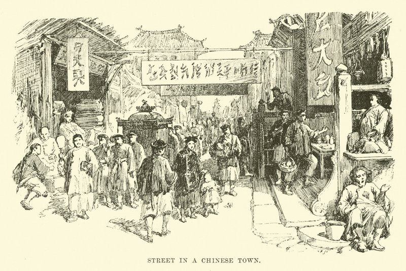 Calle en una ciudad china de English School
