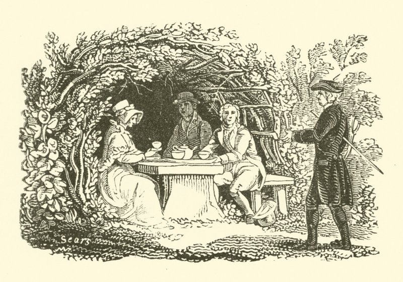 Tomando té en el jardín de English School