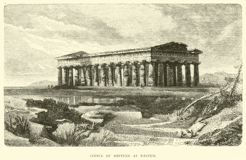 Templo de Neptuno en Paestum de English School