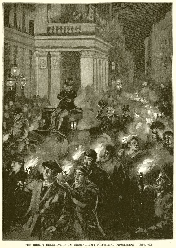 La celebración de Bright en Birmingham: Procesión triunfal de English School