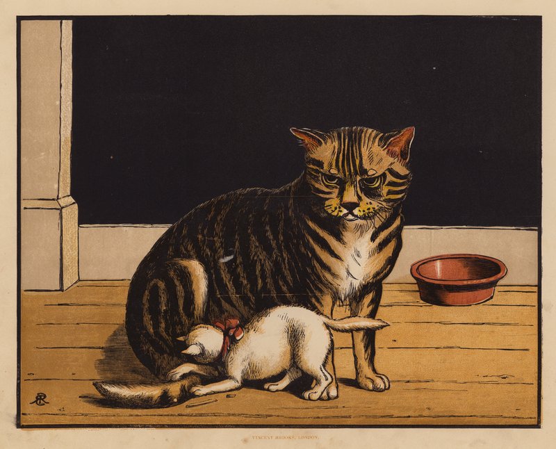 El gato (litografía en color) de English School