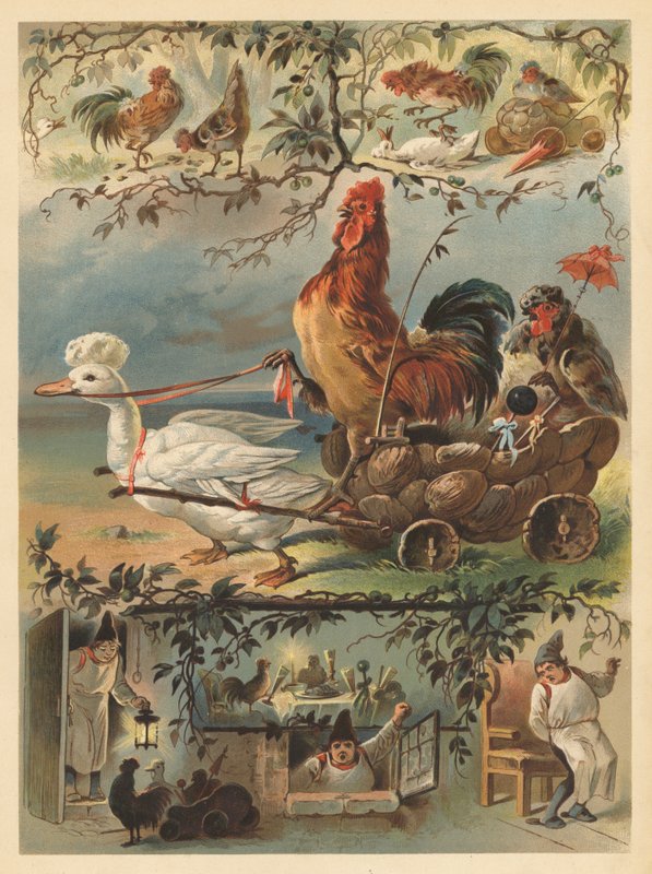 El gallito y la paleta (cromolito) de English School