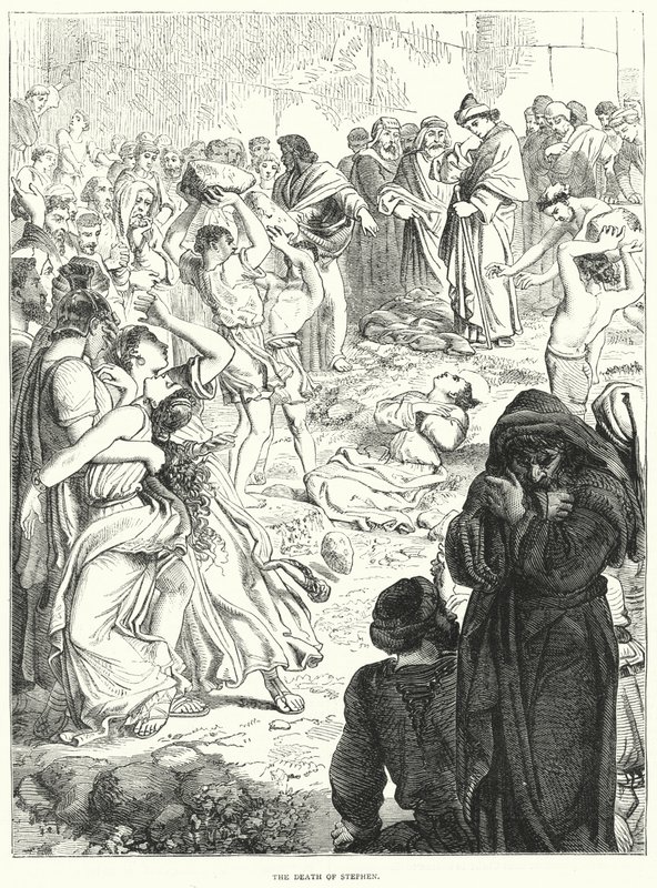 La Muerte de Esteban (grabado) de English School