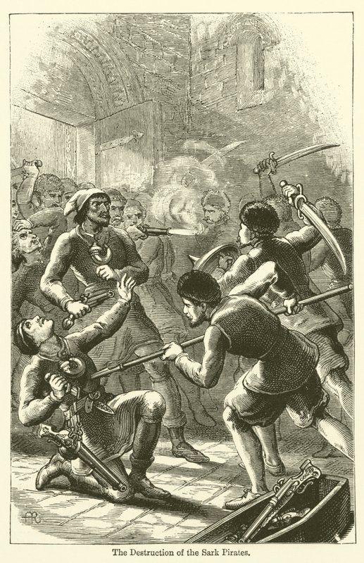 La destrucción de los piratas de Sark de English School