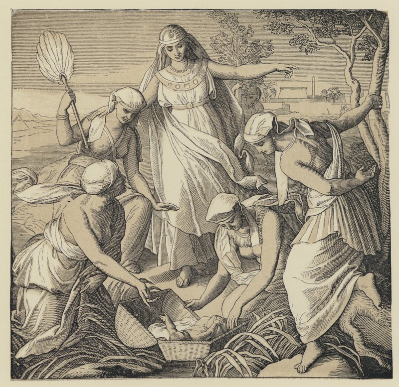 El Hallazgo de Moisés (grabado) de English School