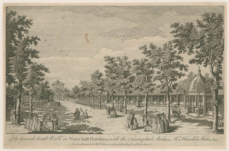 El gran paseo sur en los Jardines de Vauxhall de English School