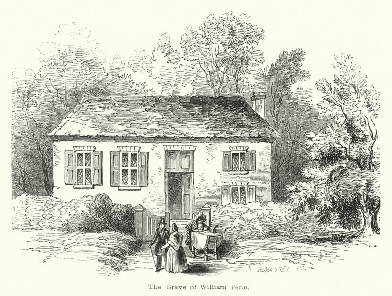 La Tumba de William Penn (grabado) de English School