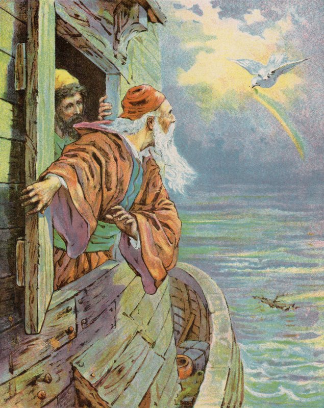 El diluvio universal (litografía en color) de English School