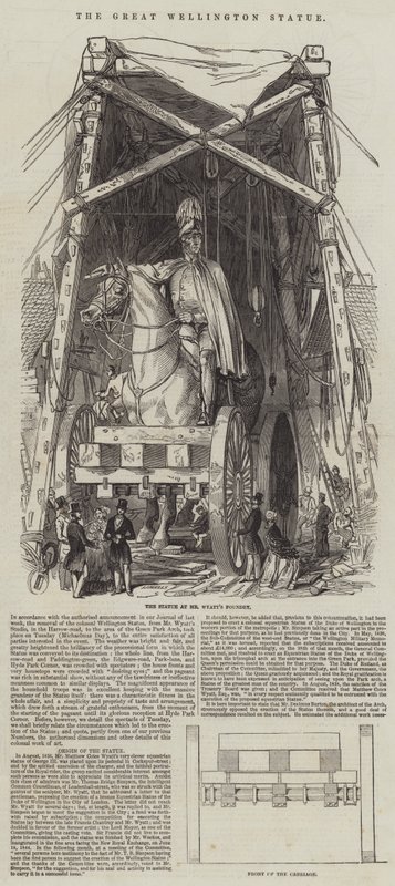 La Gran Estatua de Wellington (grabado) de English School